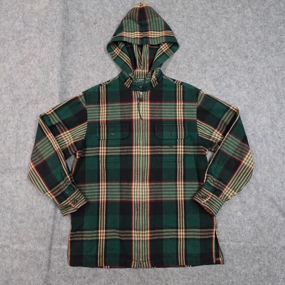 Ralph Lauren Jacket Womens Large Flannel Plaid Full Zip Hooded Hoodie Shacket - Picture 1 of 10